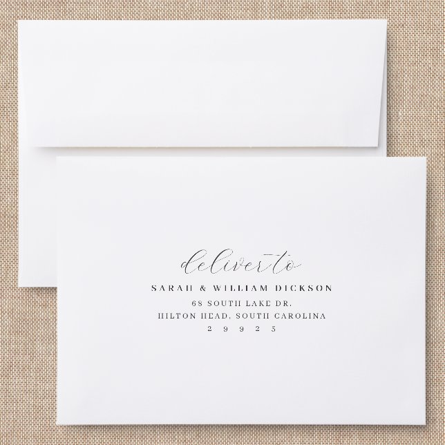 Double Monogram & Script Back Addressed Envelopes (Linen)