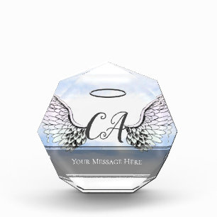 Double Monogram with Angel WIngs Award