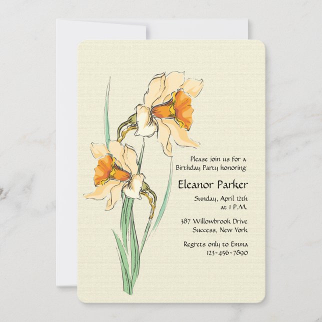 Double Narcissus Invitation (Front)