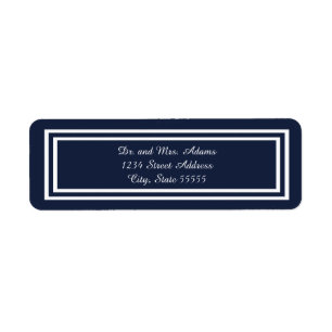Double Navy Trim - Return Address Label