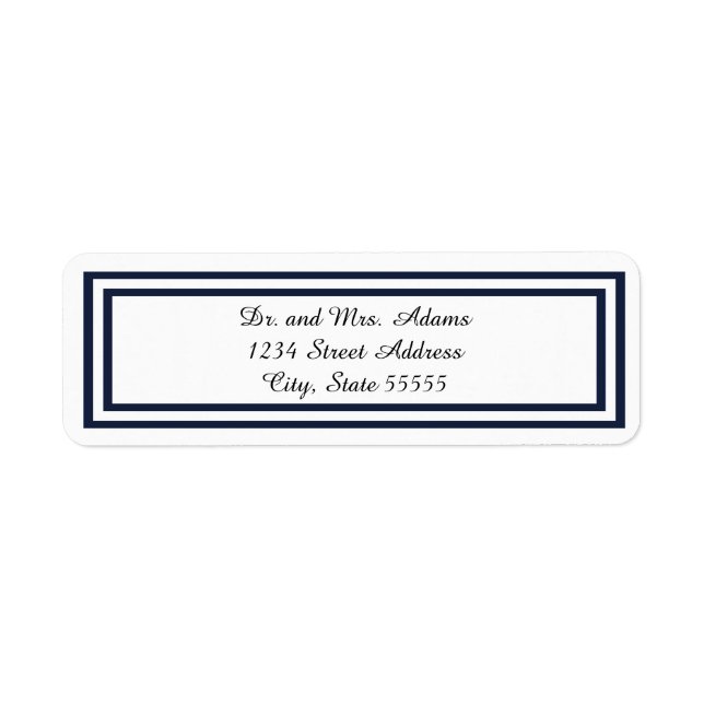 Double Navy Trim - Return Address Label (Front)