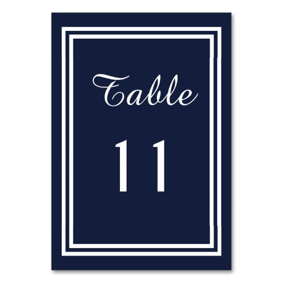 Double Navy Trim - Table Card