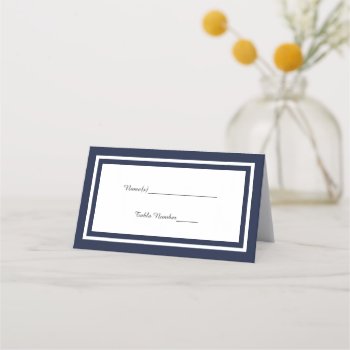 Double Navy Trip - Place Card by Midesigns55555 at Zazzle