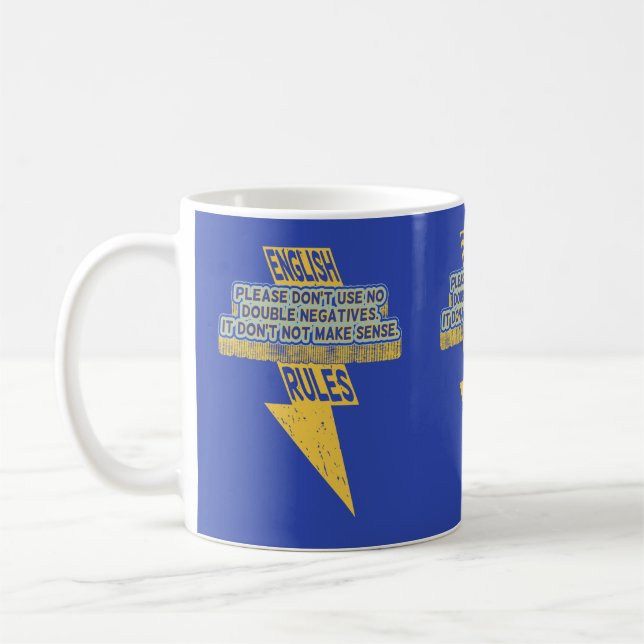 Double negative English language literacy Coffee Mug (Left)