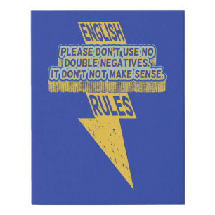 Double negative English language literacy Faux Canvas Print