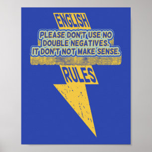 Double negative English language literacy Poster