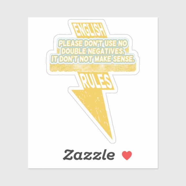 Double negative English language literacy Sticker (Sheet)