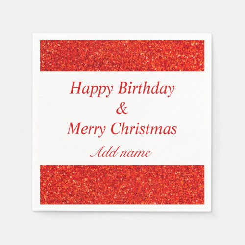 double occasion birthday and christmas napkins