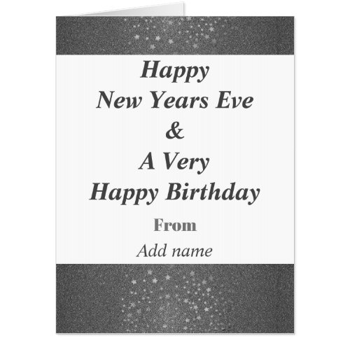 Double occasion birthday and happy new year card