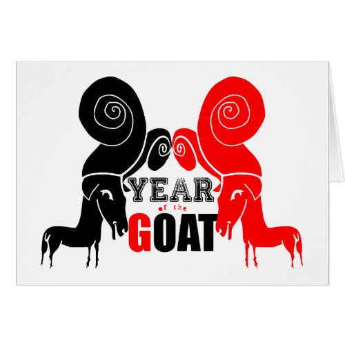 Double Odd Goat Chinese Year Zodiac Birthday Card