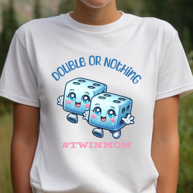 Double or nothing, twin mom, retro mama dice, Tri-Blend shirt (Creator Uploaded)