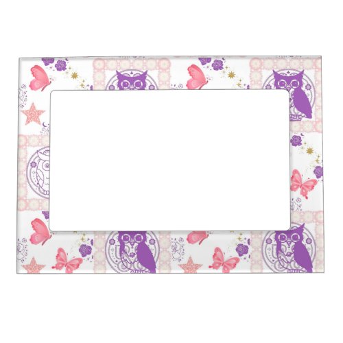 Double Owls and Butterflies Magnetic Picture Frame