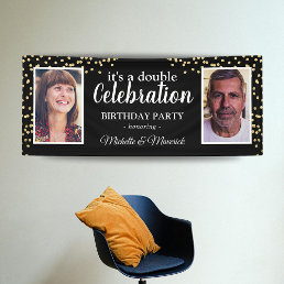 Double Photo 2 Person Birthday Party Banner