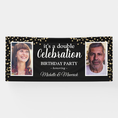 Double Photo 2 Person Birthday Party Banner
