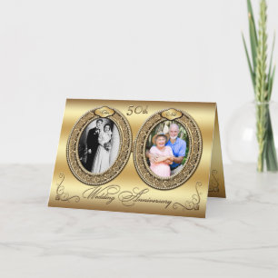 Double Photo 50th Anniversary Invitation Card