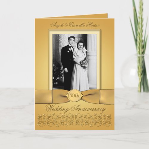 Double Photo 50th Anniversary Invitation Card