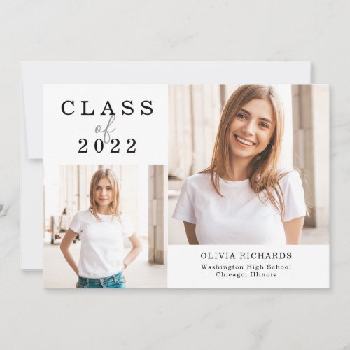 Double Photo  Class of 2022 Graduation Announcement