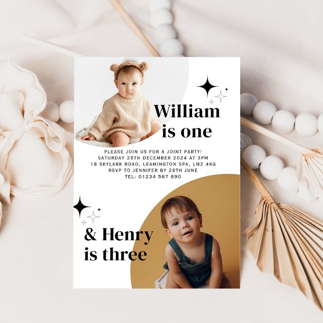 Double Photo Joint Birthday Invitation (Creator Uploaded)