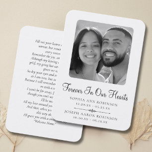 Double Photo Memorial Funeral Prayer Card