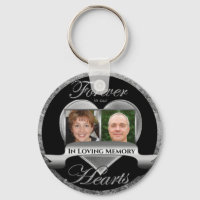 Double Photo Memorial in Loving Memory Keychain