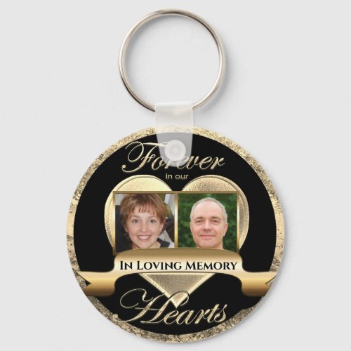 Double Photo Memorial in Loving Memory Keychain