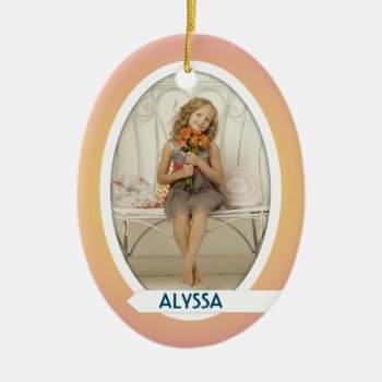 Double Photo Oval Christmas Ornament by holiday_store at Zazzle