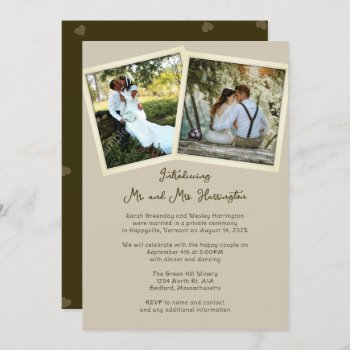 Double Photo Private Marriage Announcement by BlueHyd at Zazzle