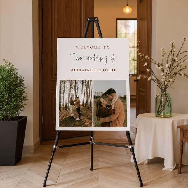 Double photo wedding bold entrance welcome sign (Double photo wedding bold entrance welcome sign.)