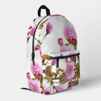 Double Pink Cherry Blossoms Welcome Spring Printed Backpack