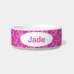 Double Pink Crowns Bowl<br><div class="desc">This cute design features a diagonal pattern of pink crowns on a bright pink background. Easily customize this design by adding a name, text, image or by changing the background color.</div>