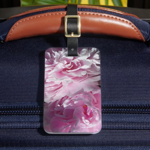 Double pink peonies DPP Luggage Tag