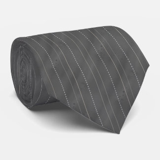 Double Pinstriped | Dk. Gray Neck Tie