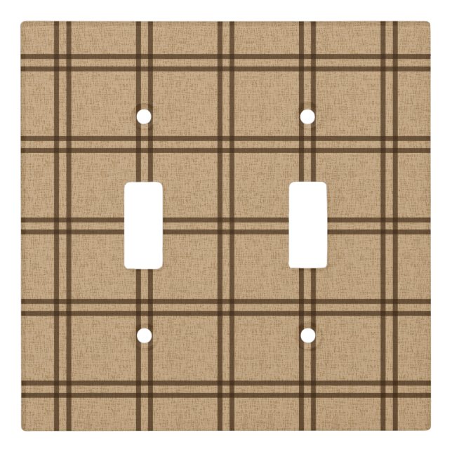 Double Plaid Pattern Light Switch Cover (Front)