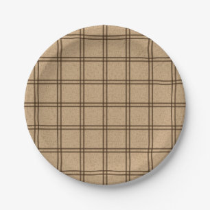 Double Plaid Pattern Paper Plates