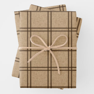 Double Plaid Pattern Wrapping Paper Sheets