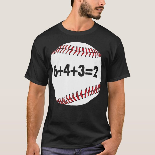 Double Play Baseball Team 6 4 3 2 Baseball basebal T-Shirt (Front)