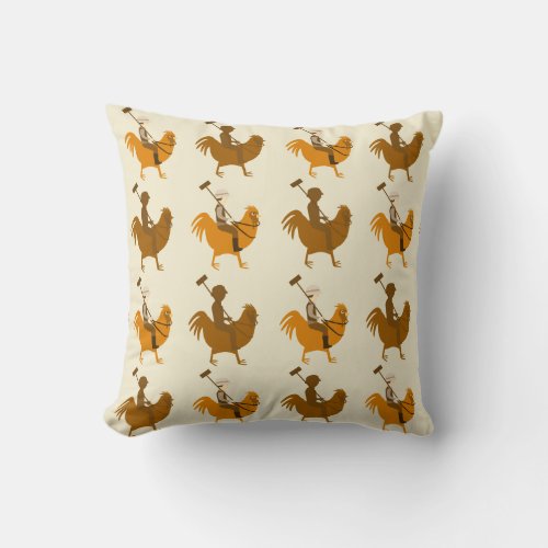 Double Pollo Pattern Throw Pillow