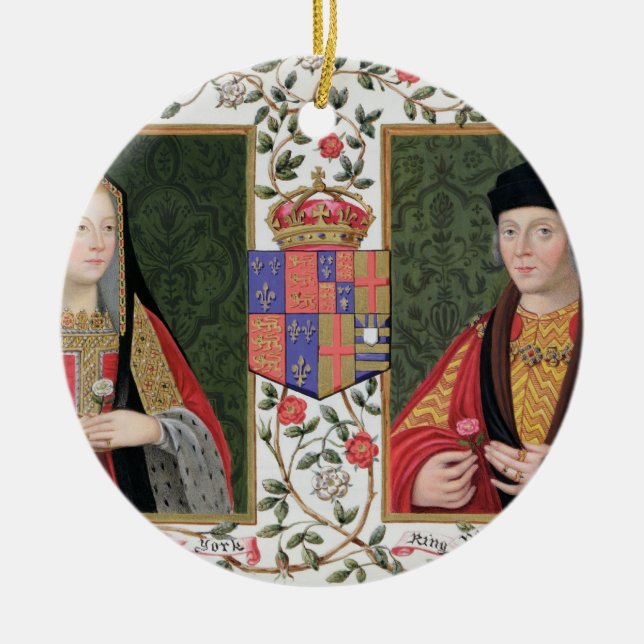 Double portrait of Elizabeth of York (1465-1503) a Ceramic Ornament (Front)