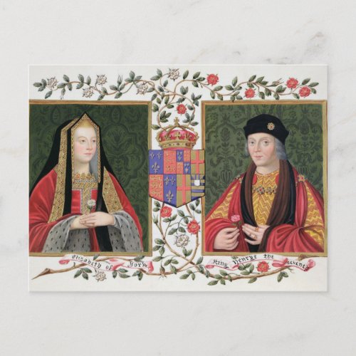 Double portrait of Elizabeth of York 1465_1503 a Postcard