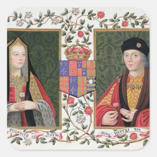 Double portrait of Elizabeth of York 1465_1503 a Square Sticker