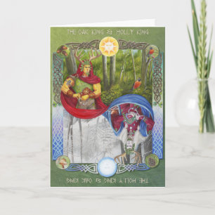 Double Portrait of the Oak King and Holly King Holiday Card