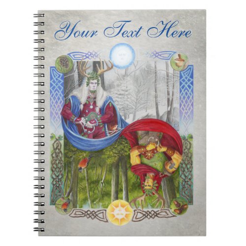 Double Portrait of the Oak King and Holly King Notebook