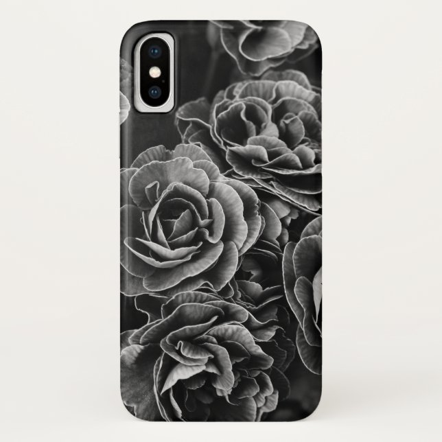 Double Primula Flowers, Black and White Case-Mate iPhone Case (Back)
