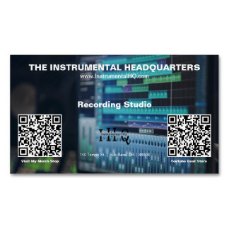 Double QR Code Small Business Card Magnet