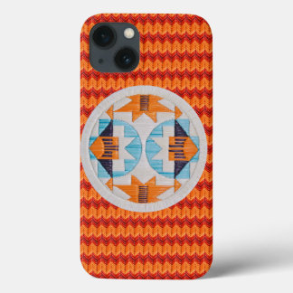 Double Rainbow2 and Orange Chevron iPhone 13 Case