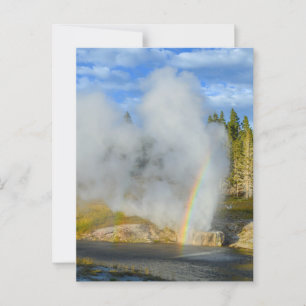 Double Rainbow at Riverside Geyser, Yellowstone Postcard