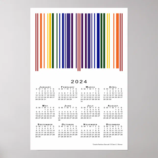 Double Rainbow Barcode 2024 Calendar Poster Zazzle   Double Rainbow Barcode 2024 Calendar Poster R19f62eeaea944801a5b8f7ffab49c9b4 Wv0 8byvr 644.webp