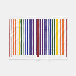 Double Rainbow Barcode Fleece Blanket