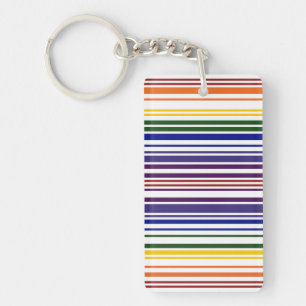 Double Rainbow Barcode Keychain