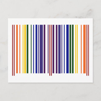 Double Rainbow Barcode Postcard